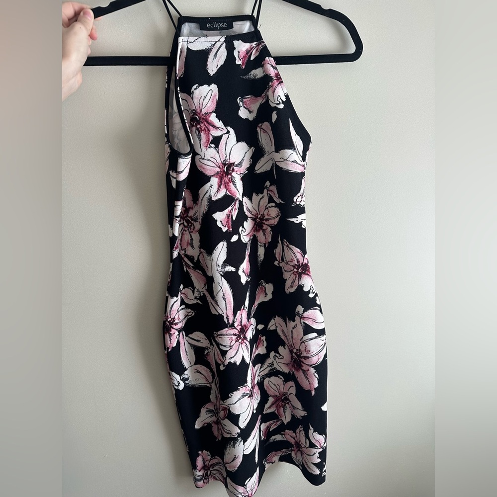 Eclipse Black and Pink Floral Dress